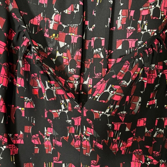 Thakoon For Designation Iconic Print Blouse Size Large Peasant Office Workwear - Picture 6 of 16